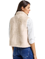 Street One 2200552 Chaleco Suave con Aspecto de Piel, Arena Pastel, 40 Mujeres