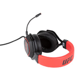 Konix UFC Auriculares Gaming con Cable 7.1 para PC - Altavoces de 50 mm - Micrófono Desmontable - Cable USB de 2 m - Retroiluminación - Negro y Rojo