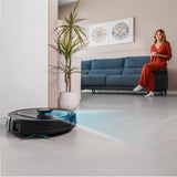 Cecotec Robot Aspirador Conga 9590 Spin Revolution Ultra Power Navegación Láser Inteligente, 10.000 Pa, Máx 240 min autonomía, Mopas giratorias. Cepillo de Silicona, Óptimo para Pelo de Mascotas
