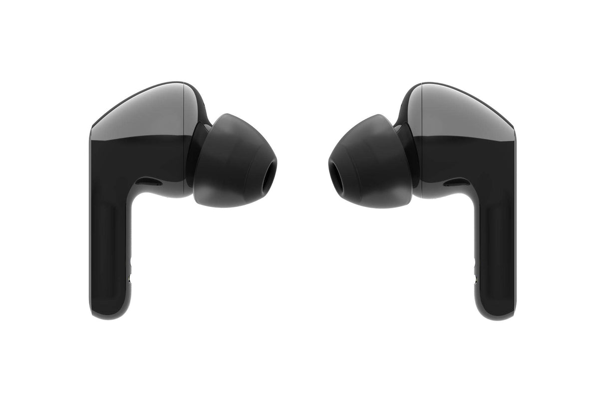 LG TONE Free FN5 Auriculares True Wireless con autolimpieza UVnano que elimina el 99,9% de las bacterias, tecnología Meridian Sound, doble micrófono para llamadas en la oficina y carga rápida en negro
