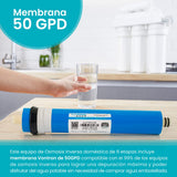 NATURE WATER PROFESSIONALS Equipo de Osmosis Inversa - Kit para Osmosis de 6 Etapas - Capacidad para 5 L - Incluye Membrana Vontron de 50GPD, Deposito y Filtros