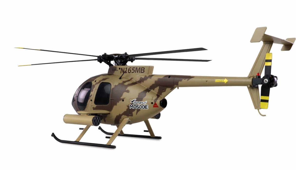 Amewi 25336 AFX MD500E - Helicóptero militar, sin escobillas, 4 canales, 325 mm, 6 G, RTF, color marrón