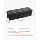VEVOR Estuche Rígido Impermeable de 1120 x 405 x 342 mm de Gran Capacidad con 3 Asas, Estuche Protector IP67 con 6 Clips, 6 Orificios para Candado y Espuma Insertada para Equipos Grandes, Negro