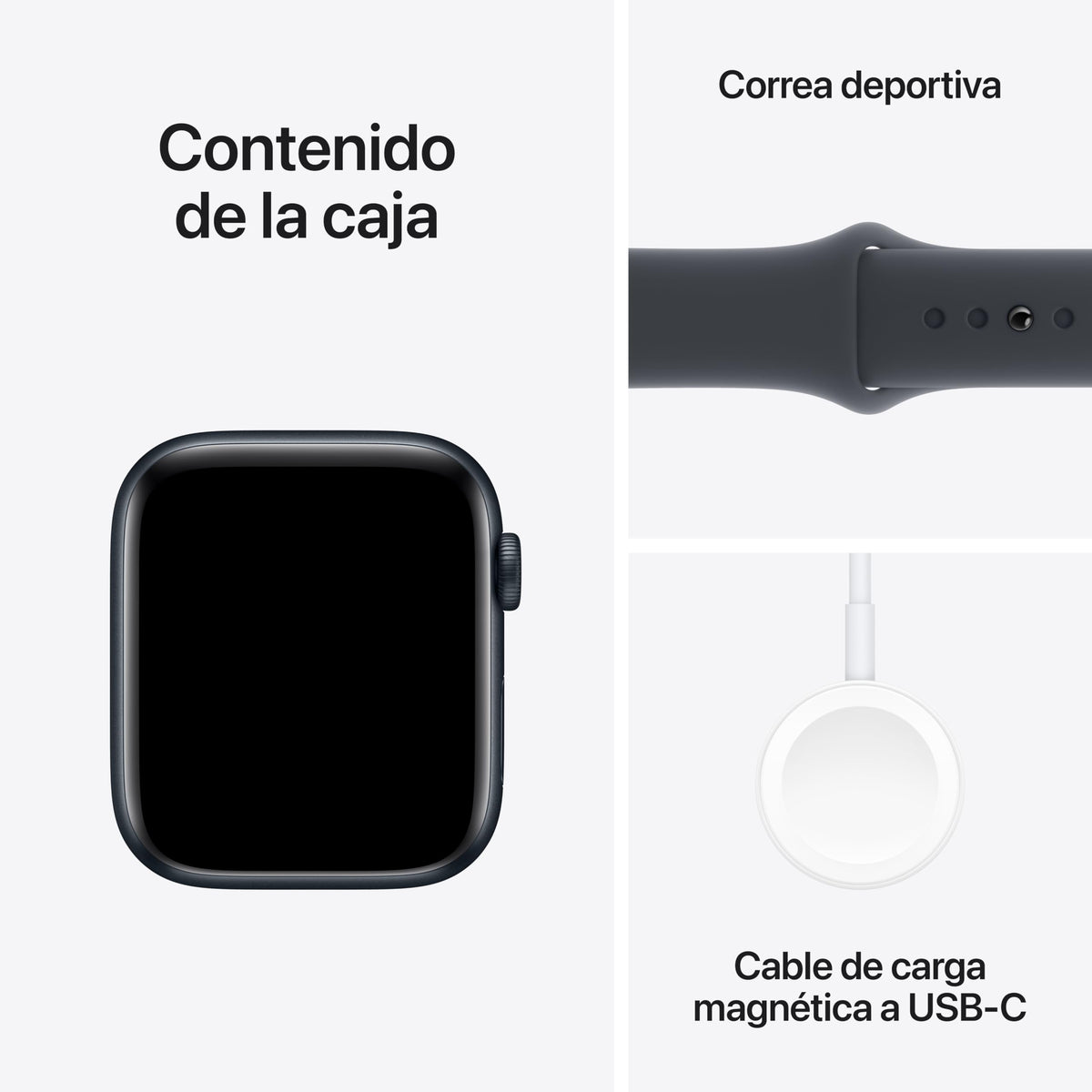 Apple Watch SE de 2.ª generación GPS Smartwatch con Caja de Aluminio en Medianoche de 44 mm y Correa Deportiva Medianoche - Talla S/M. Monitores de entreno y sueño y Resistencia al Agua
