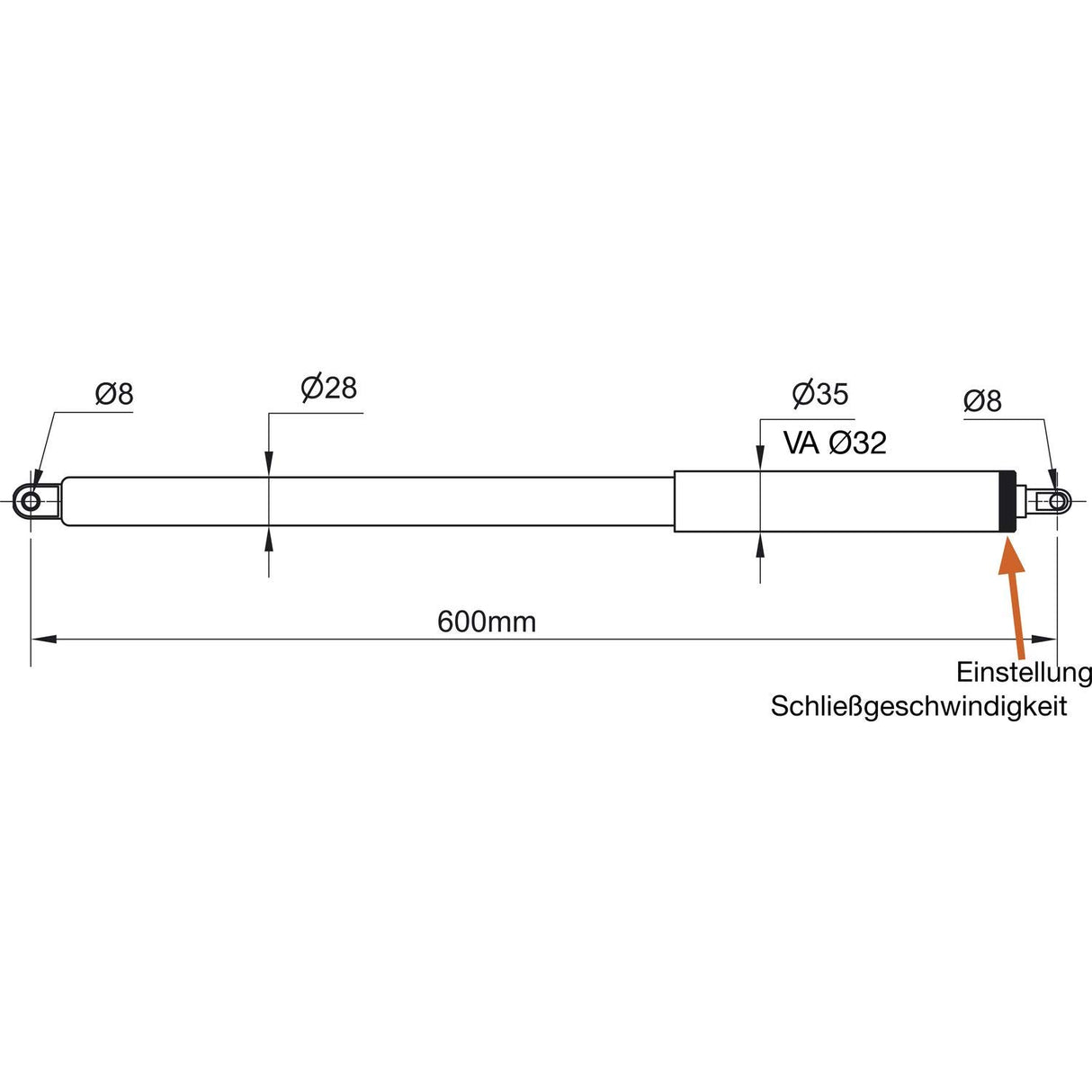 Dictator Direkt II 150 - Cierrapuertas (1200 mm, acero galvanizado, 1 unidad)
