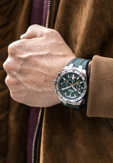 Festina Reloj Hombre F20671/2 Chrono Bike Caja de Acero Inoxidable 316l Plateado Correa de Caucho Verde