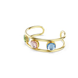 Swarovski Brazalete Chroma, Talla cojin, Multicolor, Baño tono oro
