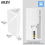 MSI Roamii BE Lite WiFi 7 Sistema de Red de Malla, Paquete de 2, Dual-Band, 3600 Mbps, 2.5G & Gigabit LAN, Cobertura para Todo el hogar, instalación fácil, Control Parental y Seguridad Avanzada