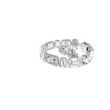 Swarovski Pulsera Tennis Millenia, Talla octogonal, Blanca, Baño de rodio