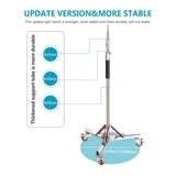 NEEWER Soporte de Luz de Servicio Pesado con Ruedas Soporte de Trípode Ajustable con 100% Acero Inoxidable Soporte de Base con Ruedas Compatible con Fotografía Softbox de Estudio Altura Máx: 305 cm