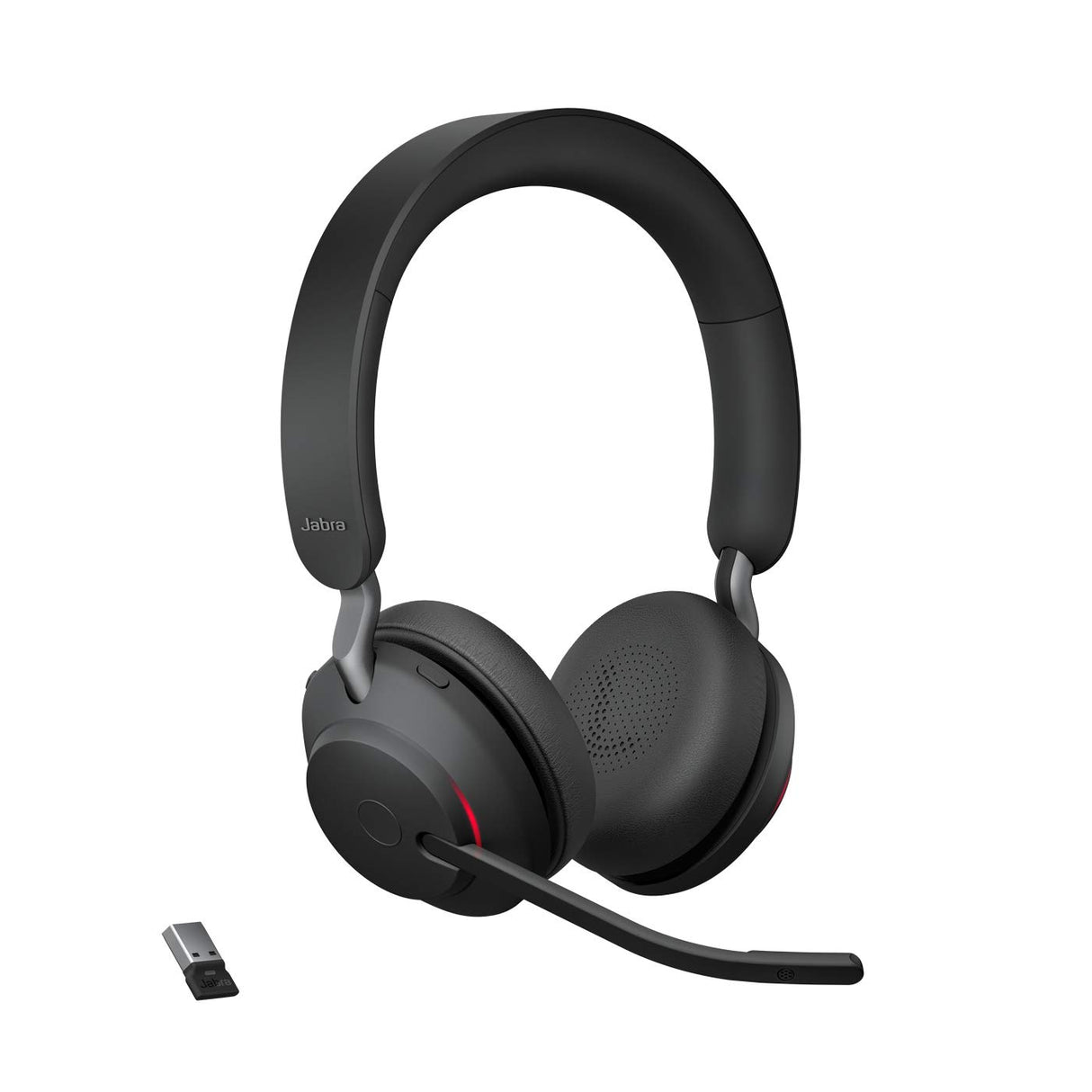 Jabra Evolve2 65 Auriculares Inalámbricos Estéreo PC con Cancelación de Ruido - Certificados para plataformas UC - Batería de Larga Duración - Adaptador Bluetooth USB-A - Negro