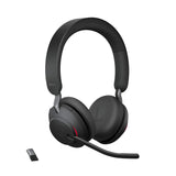 Jabra Evolve2 65 Auriculares Inalámbricos Estéreo PC con Cancelación de Ruido - Certificados para plataformas UC - Batería de Larga Duración - Adaptador Bluetooth USB-A - Negro