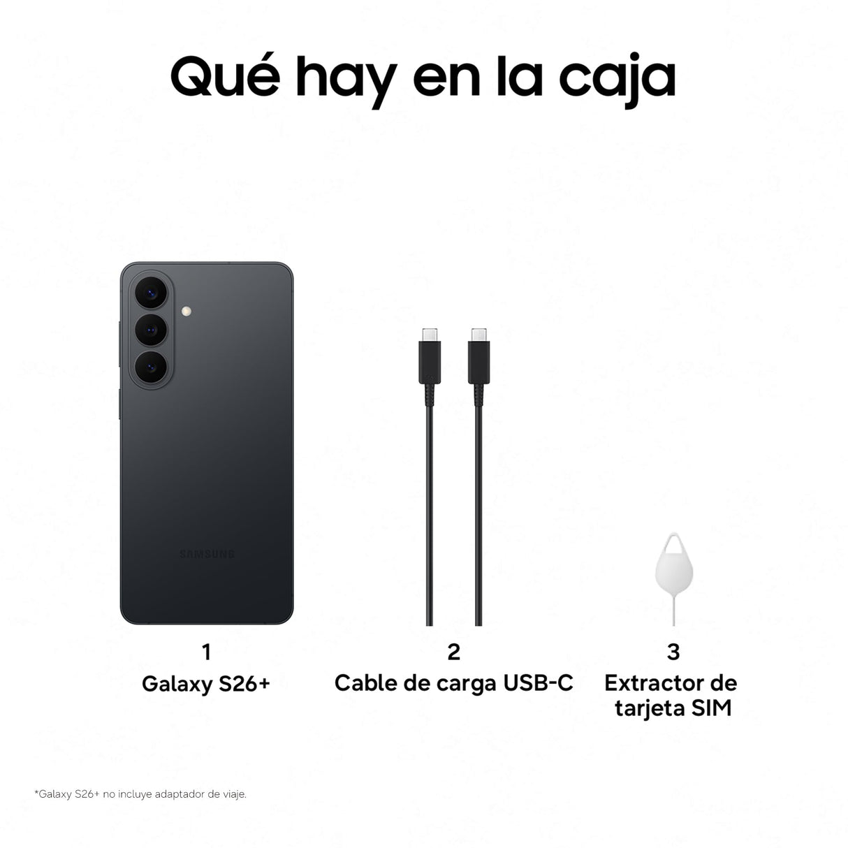 Samsung Galaxy S26+ 512GB, Teléfono Móvil con Galaxy AI, Cámara 50MP, 12GB RAM, Batería 4900mAh, Garantía del Fabricante 3 Años + 1 Año Extra, Color Negro (Versión Española)