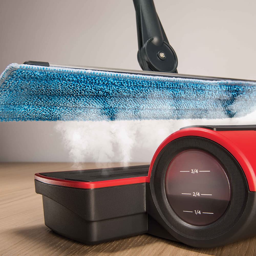 Polti Moppy Rojo, Mopa a Vapor sin Cable, Para Todos Los Suelos y Superficies Verticales Lavables, Potencia 1500 W, Capacidad Depósito 0,7 L, Rojo