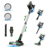 Vactidy Aspiradora sin Cable V9, Aspiradora Escoba sin Cable 30K Pa Potente Succión, Autonomía de 45 Mins, 4-en-1 Aspirador de Mano para Mascota, Suelo
