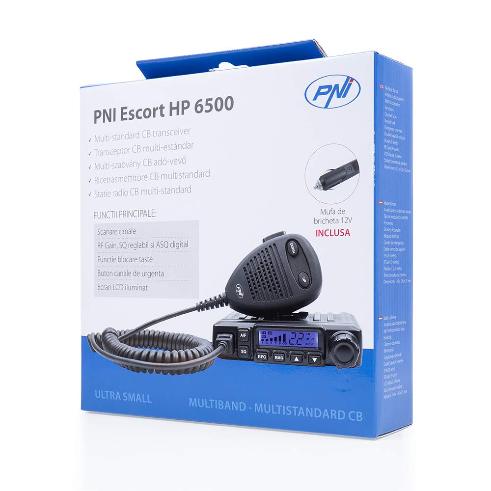 PNI Radio CB Escort HP 6500 ASQ con Antena CB ML160 con Base magnética