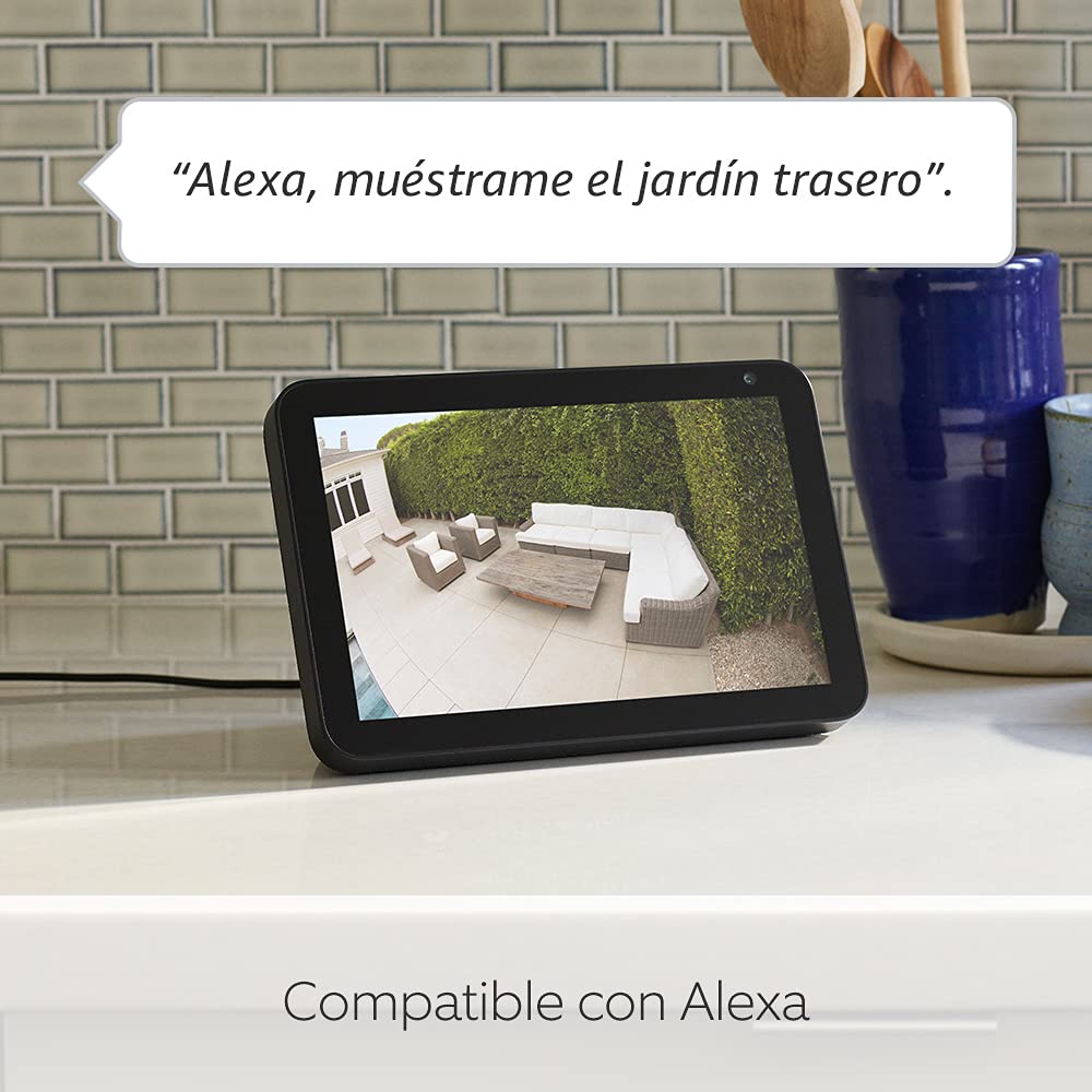 Ring cámara Plus con focos cableada (Floodlight Cam Wired Plus) | Cámara de vigilancia exterior wifi con vídeo HD, comunicación bidireccional, focos LED, sirena integrada | 30 días gratis de Ring Home