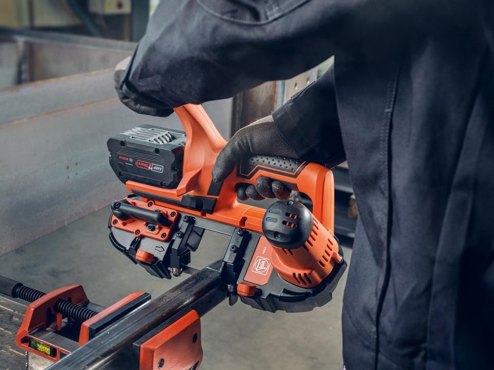 FEIN Sierra de cinta a batería ABAS 18-63 AS para profundidades de corte de hasta 63,5 mm. Compatible con baterías AMPShare/Bosch18 V, sin baterías y cargador