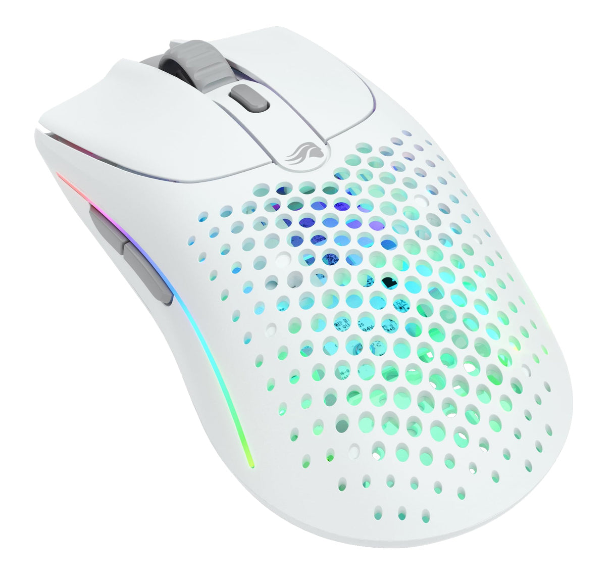 Glorious Gaming Model O 2 Wireless Ratón gaming inalámbrico - Híbrido 2,4 GHz y Bluetooth, 68g superligero, gran batería, sensor PPP 26K, RGB, ambidiestro, 6 botones, deslizadores de PTFE - Blanco