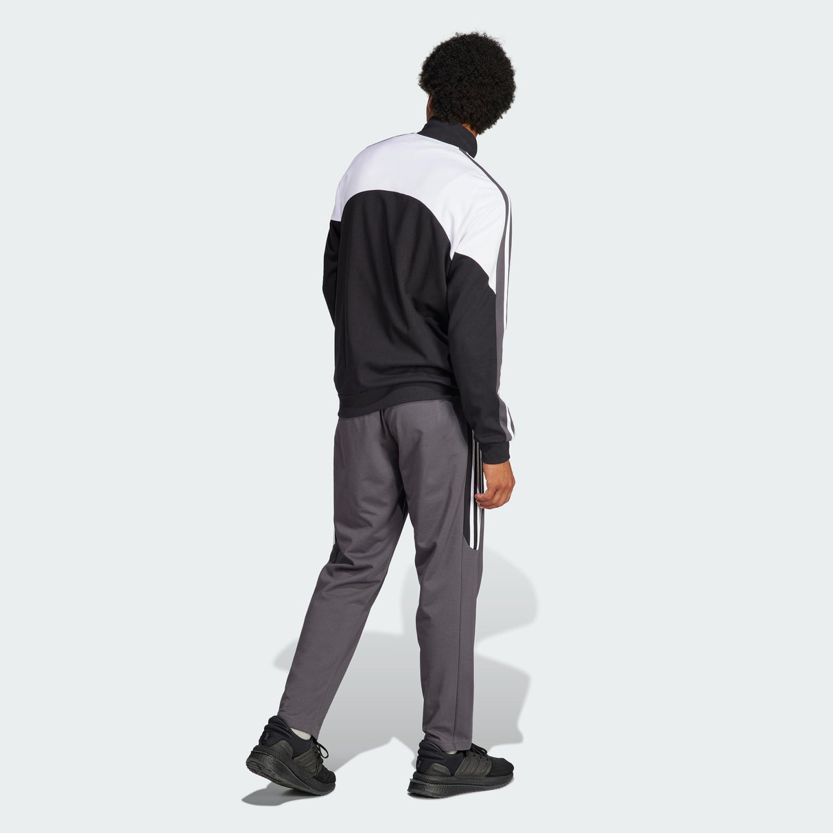 adidas Hombre Colorblock Track Suit, Black/White/Grey Six, S