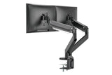 DIGITUS Soporte de mesa para monitor doble con muelle neumático 2x 35", 2x 15 kg máx. negro