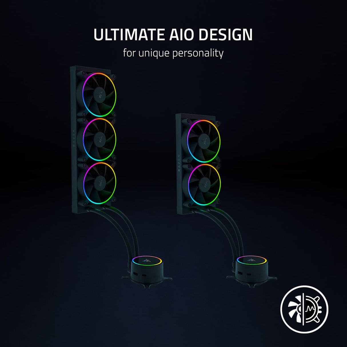 Razer Hanbo Chroma (240mm) - All In One aRGB Chroma Liquid Cooler (Ultimate AIO Design, Quiet, Powerful aRGB Fans, Silent and Efficient Liquid Cooling, PWM Support) Chroma
