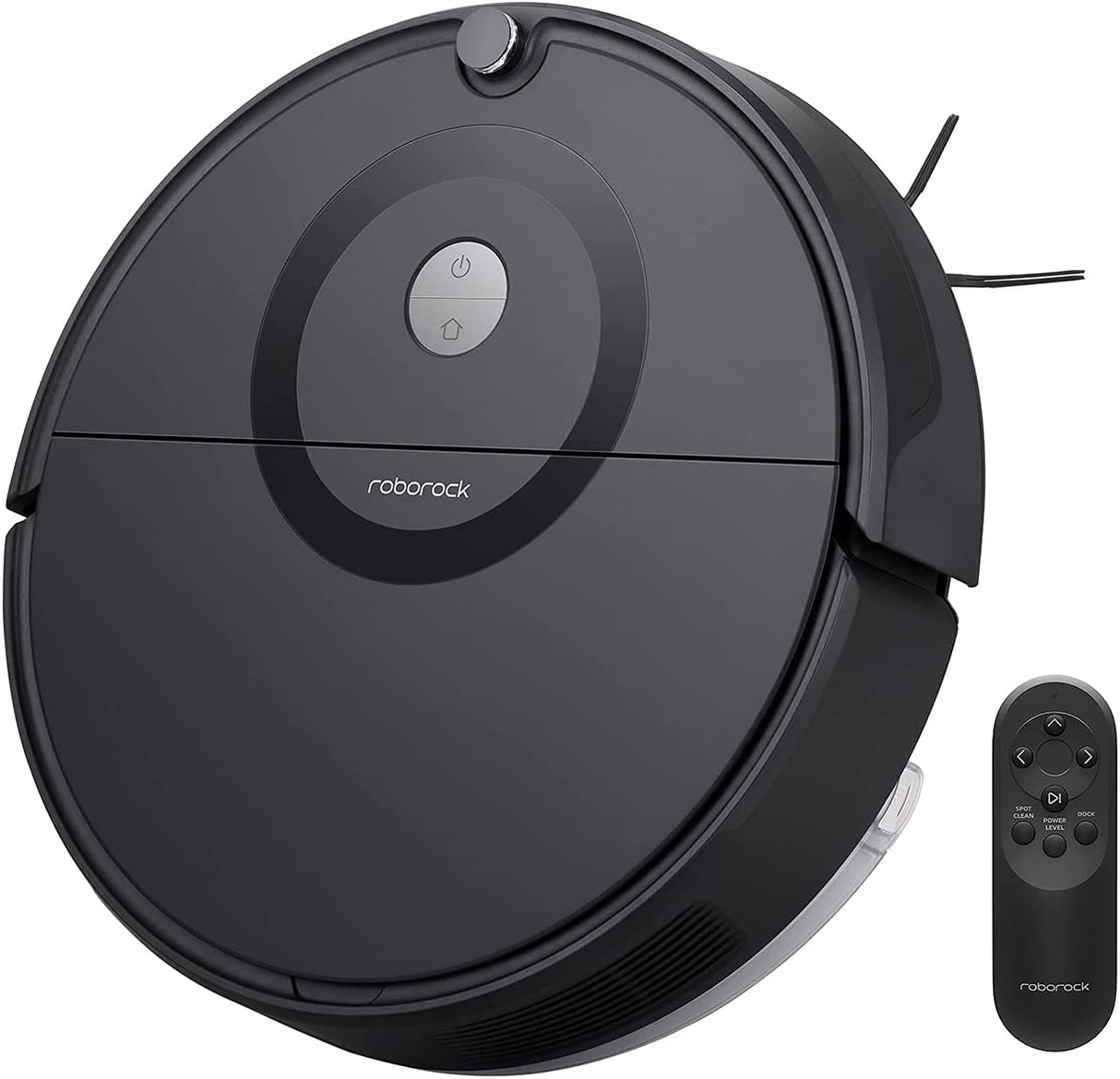 Roborock E5 Robot Aspirador y Mopa para Todos los Suelos con Control Remoto y App/Voz (2500Pa, 200min de duración, 640ml polvo/180ml tanque de agua, auto. Sistema de ruta giroscópico) Negro