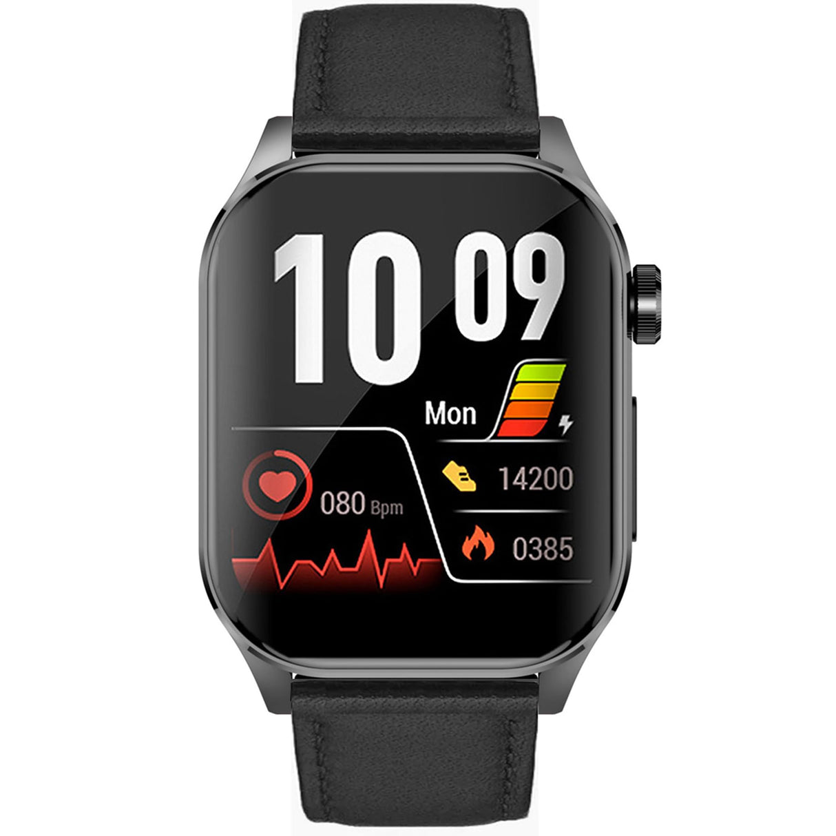 Knauermann Pro 3 (2024) Negro – Reloj Sanitario Smartwatch con función telefónica – Sensores OSRAM – Función ECG + HRV – BT Bluetooth – apnea del sueño – presión Arterial – Correa de auténtica,