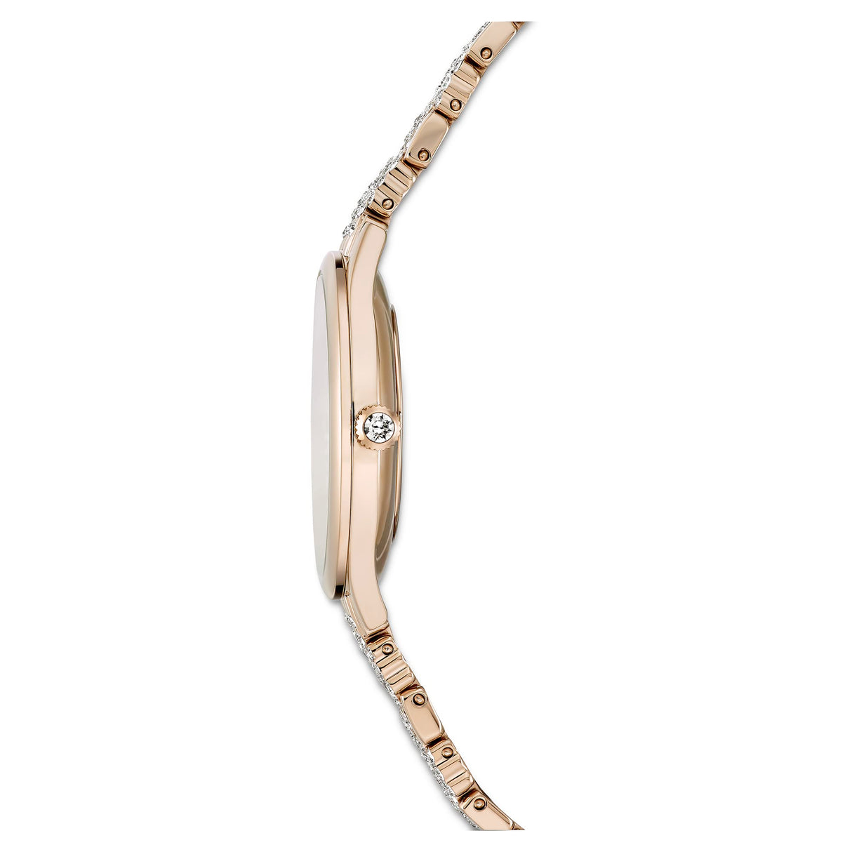 Swarovski Reloj Attract, Brazalete de metal, Blanco, PVD tono oro