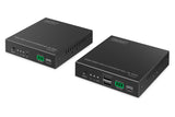 DIGITUS HDMI Fiber KVM IP Extender Set – UHD 4k 60Hz – HDMI 2.0 – Alcance MM 300 m y SM 40 km – Transmisor y receptor – Hasta 253 receptores – 2x USB para ratón, teclado – Punto a punto – Negro