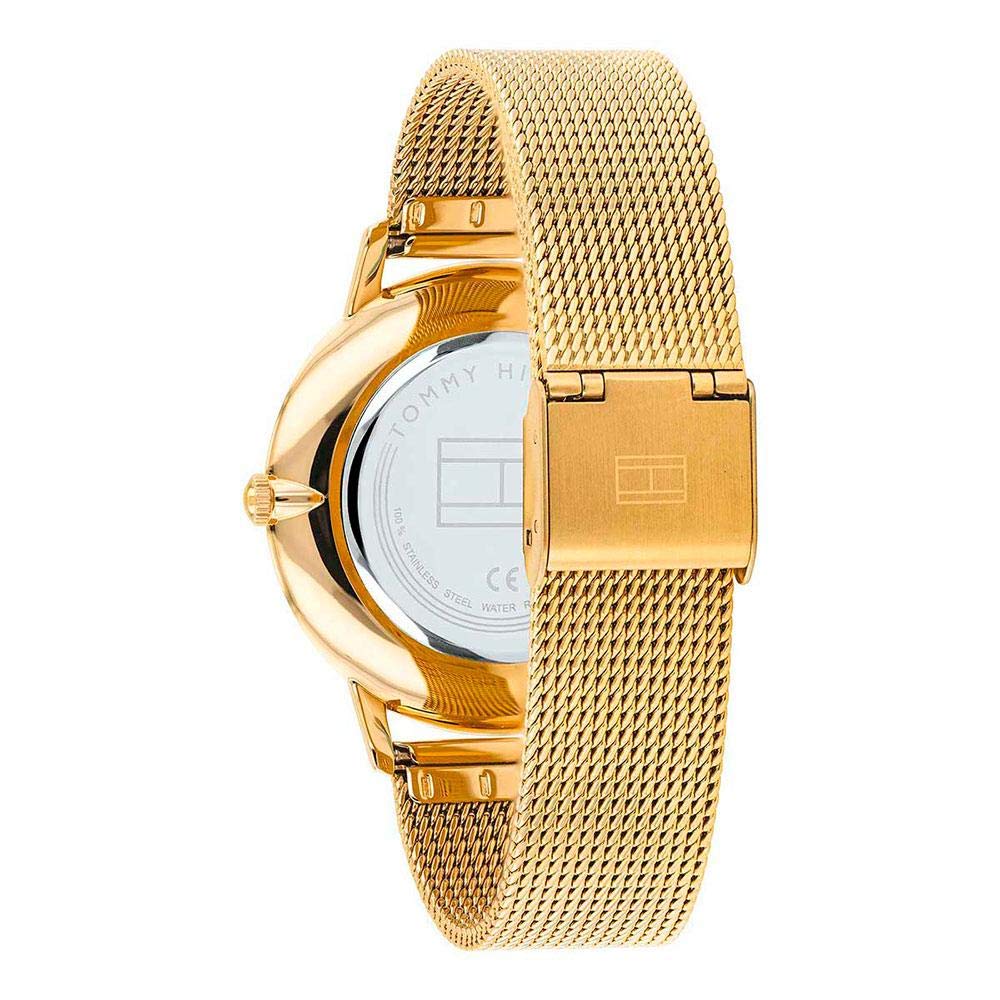 Tommy Hilfiger Reloj Analógico de Cuarzo para Mujer con Correa de Malla de Acero Inoxidable Dorado - 1782245