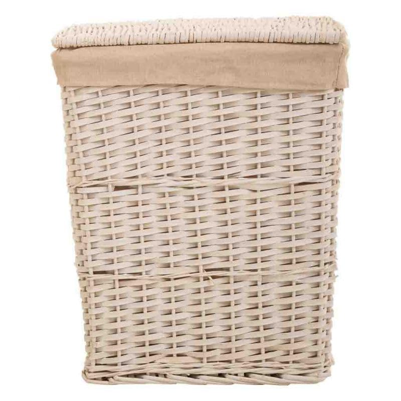 Cestos De Ropa De Mimbre Lac Blanco Forrados Set 3 Pzas