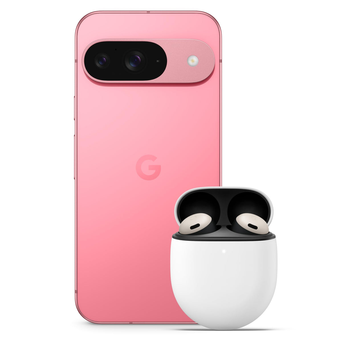 Google Pixel 9 - Smartphone Android Desbloqueado con Gemini - Rosa peonía, 128GB + Pixel Buds Pro - Auriculares de botón inalámbricos con Cancelación de Ruido Activa - Porcelana