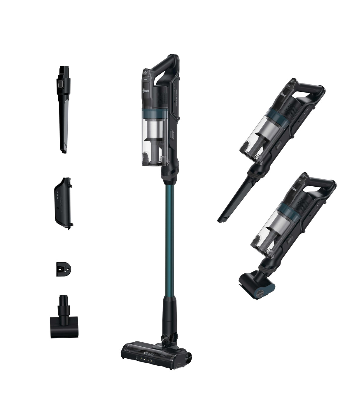 Hoover HF1 Plus Aspiradora sin Cable con Modo Turbo, Boquilla Multifuncional y Cepillo Antienredos, 45 min de Autonomía, Park&Go, Luces LED, Herramienta para Mascotas HF1P10P