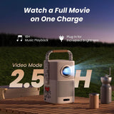 【Sound by J&Built-in Battery】 WiFi Bluetooth,Yaber T2 Proyector Full HD 1080P Nativo,Auto Enfoque/Keystone, 2,5H Vídeo Proyector Cine en Casa/Exterior para Movil/iOS/Android (K.H.)