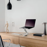 Durable Soporte de mesa para ordenador portátil/notebook, ajustable en altura y ángulo, plegable, plata, 505023