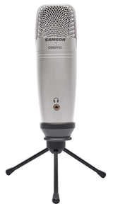Samson C01U Pro - USB Studio Condenser Microphone with a Headphone Output for Zero-Latency Monitoring - Silver