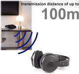 NEDIS Wireless TV Headphones | RF | Over-Ear | Maximum Battery Play Time: 11 hrs | 100 m | Digital Audio | Charging Dock | Black/Silver