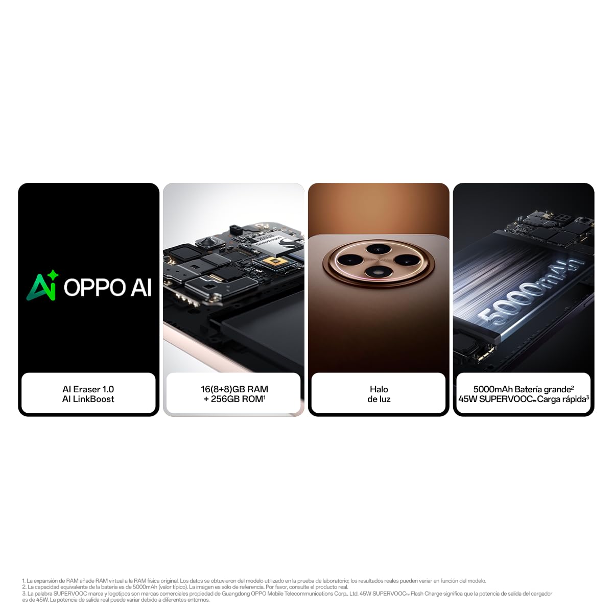 OPPO Reno12F 4G - Smartphone Libre con IA, 16GB (8GB+8GB) 256GB, Pantalla 2.5D AMOLED 6.7", Cámara 50+8+32 MP, Android, IP64, Batería 5000mAh, Carga Rápida 45W, Cargador Incluido - Matte Grey