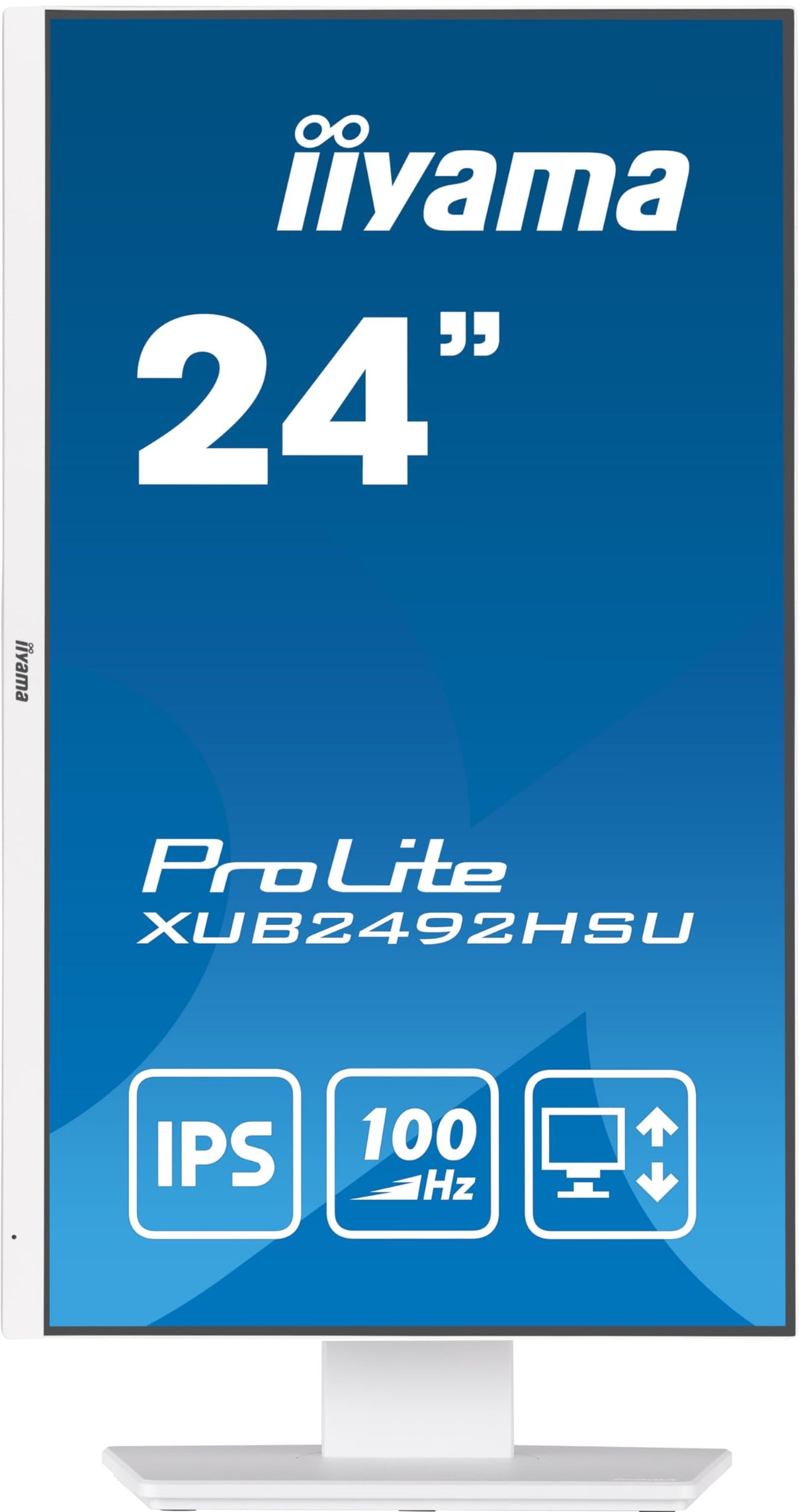 iiyama XUB2492HSU-W6 24" Blanco Panel IPS, 1920x1080100Hz, 15cm Regulable en Altura, Pivotante, Pivot, 250cd/m², Altavoces, HDMI, DisplayPort, 0,4ms MPRT, FreeSync, USB 4X 3.2 (23,8" Vis)