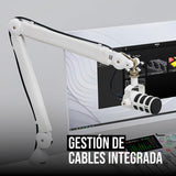 Brazo de estudio profesional RØDE PSA1+ con amortiguación de resorte y gestión de cables (Blanco)