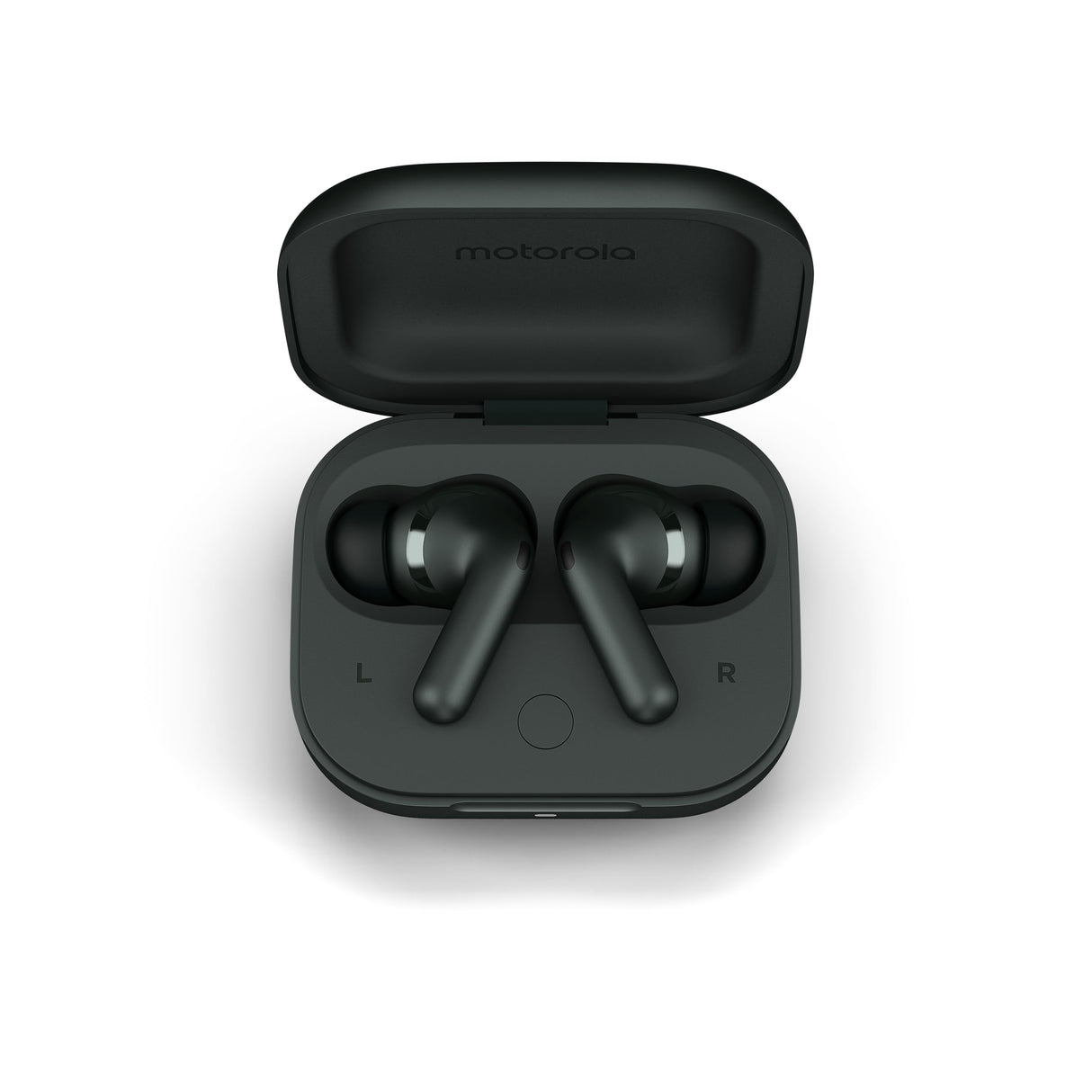 Motorola Moto Buds Plus, Auriculares Inalámbricos, Reducción de Ruido Activa, Auriculares Bluetooth, Sonido Espacializado Dolby Atmos, Autonomía hasta 38h, Carga Inalámbrica