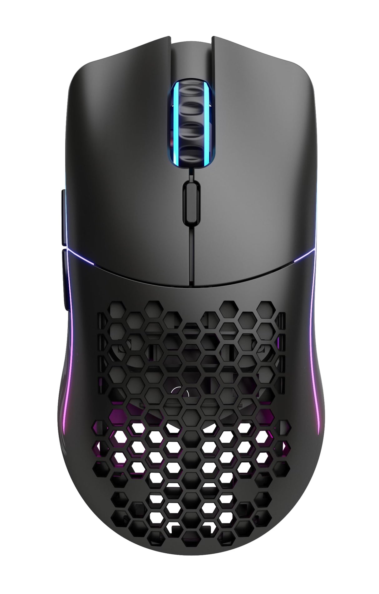 Glorious Gaming Model O- (Pequeño) Wireless Ratón gaming inalámbrico - 65 g superligero, diseño colmena, RGB, ambidiestro, sin lag 2,4 GHz inalámbrico, hasta 71 horas de batería - Negro mate