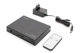 DIGITUS DS-43309 Procesador para Pared de vídeo 2x2 & Divisor HDMI - UHD 4K/60 Hz HDTV: 3840 x 2160p - Salida: 4X Full HD 60 Hz 1920 x 1080p - Display-Modi: 2x2, 1x2, 2x1, 1x3, 3x1, 1x4, 4x1