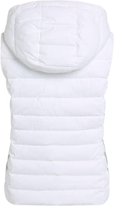Tommy Jeans Chaleco Mujer Basic Hooded Vest con Capucha, Blanco (White), L
