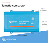 Victron Energy 800VA 12-Voltios 230V CA Inversor de Onda sinusoidal Pura (Schuko)