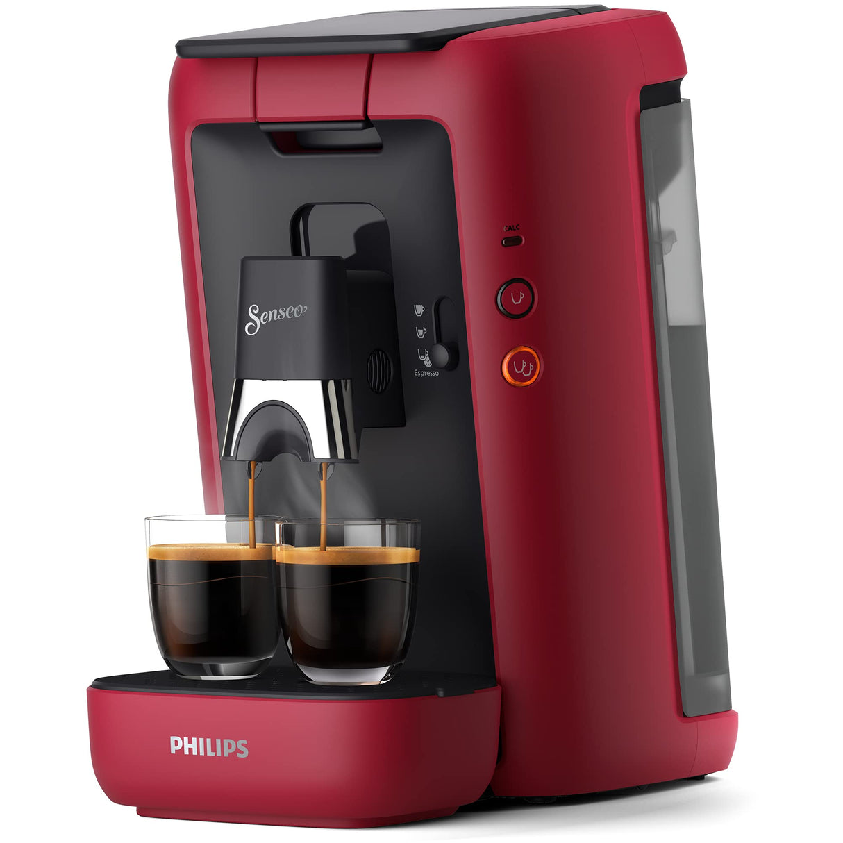 Philips Domestic Appliances CSA260/91 Senseo Maestro - Máquina de café con depósito de agua de 1,2 litros, selección de intensidad y función de memoria, producto verde, color, rojo