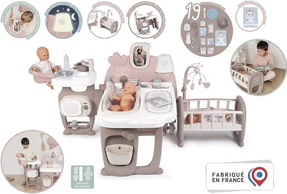 Baby Nurse La Casa de los Bebés, 20 Accesorios, para Muñecos Bebé de hasta 42 cm, Muñeco no Incluido Adecuado a Partir de 3 Años (7600220376)