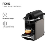 KRUPS XN306TK Nespresso Pixie Titan, cafetera expreso, recetas programables, 2 longitudes, apagado automático, 1260 W, 0,7 litros