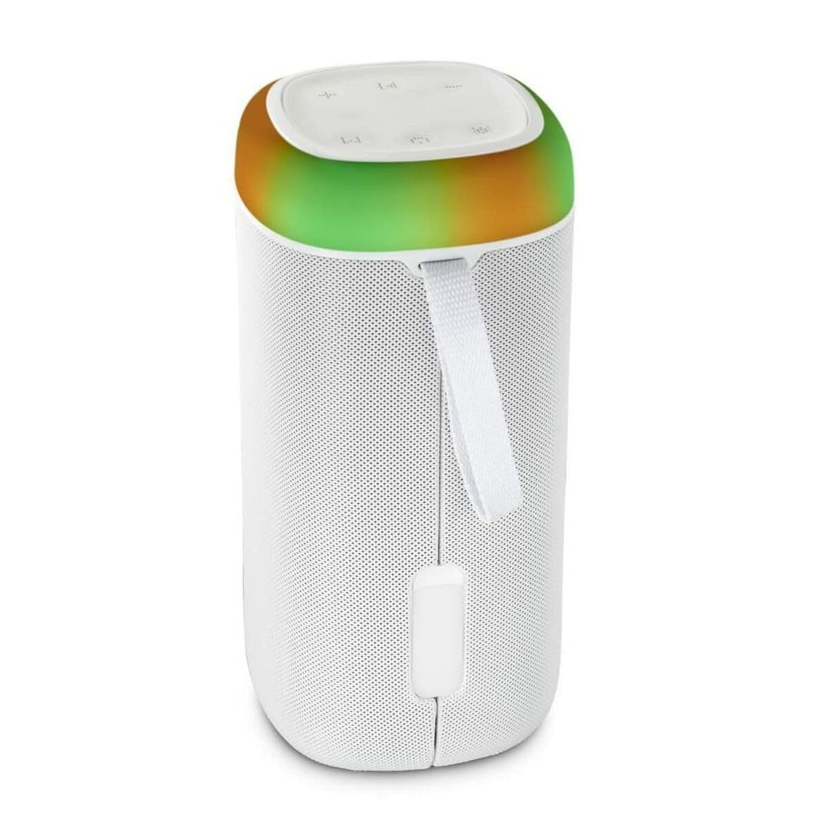 Hama | Altavoz Bluetooth Compacto 5W con iluminación LED, batería 10 h, Manos Libres y Entrada Auxiliar – portátil e Impermeable - Blanco